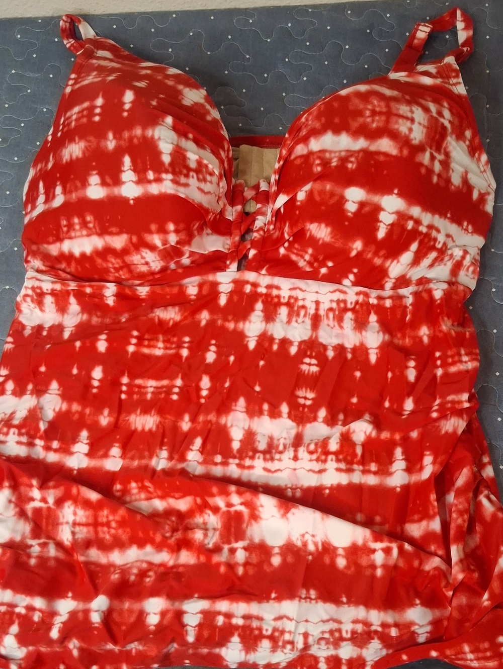Swim by Cacique Tie-Dye Camisole in Red & White Size 40F